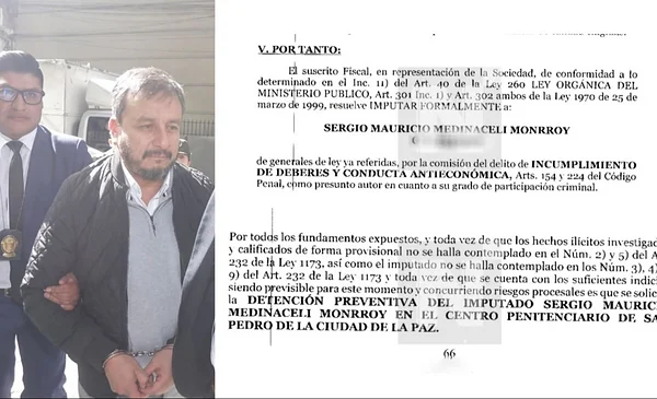 Ochoy elementos recopilados en la indagación contra Mauricio Medinaceli por gasolina adulterada