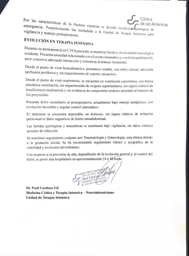 Estado de salud de Nadia Beller tras atentado: múltiples lesiones y una intervención quirúrgica