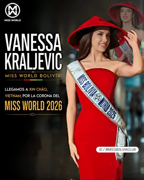 Vanessa Kraljevic representa a Bolivia en Miss World 2023 en Vietnam