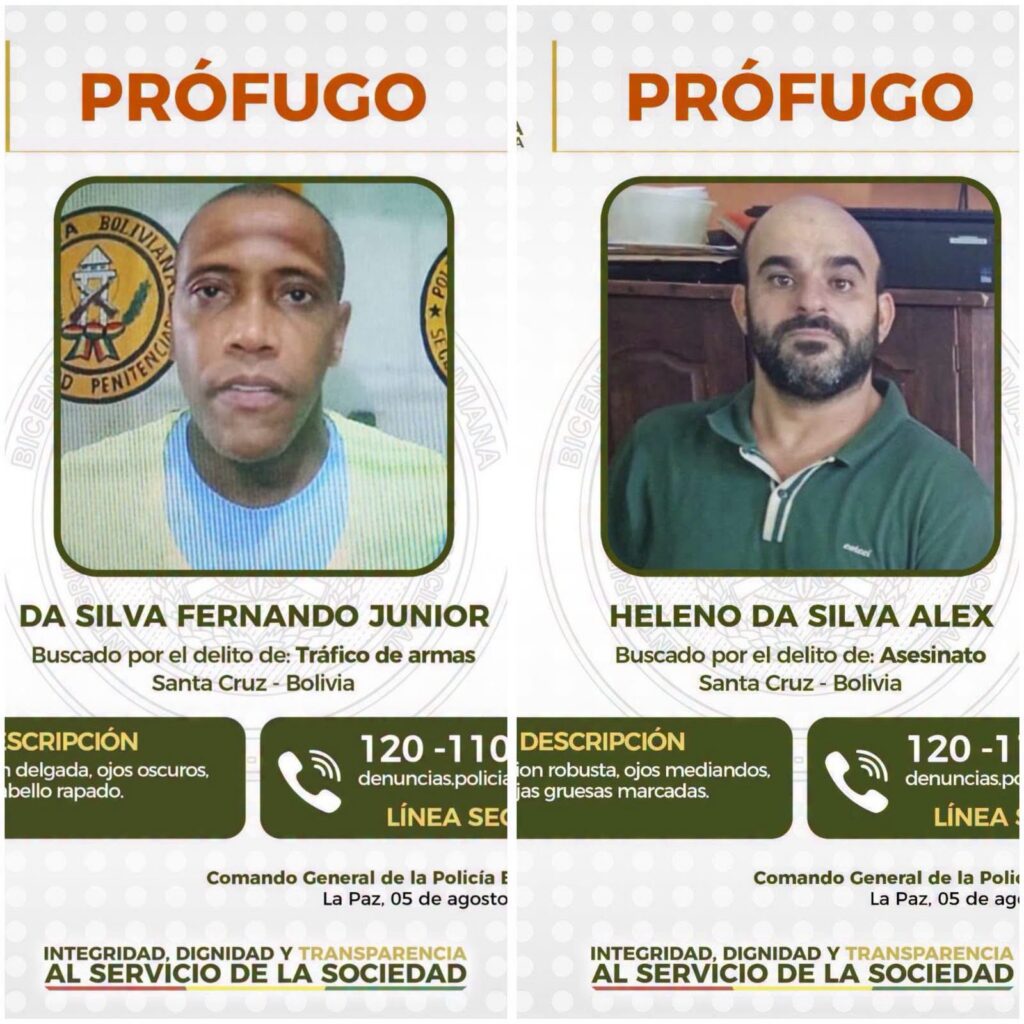 Interpol busca recapturar a dos brasileños fugados de Palmasola
