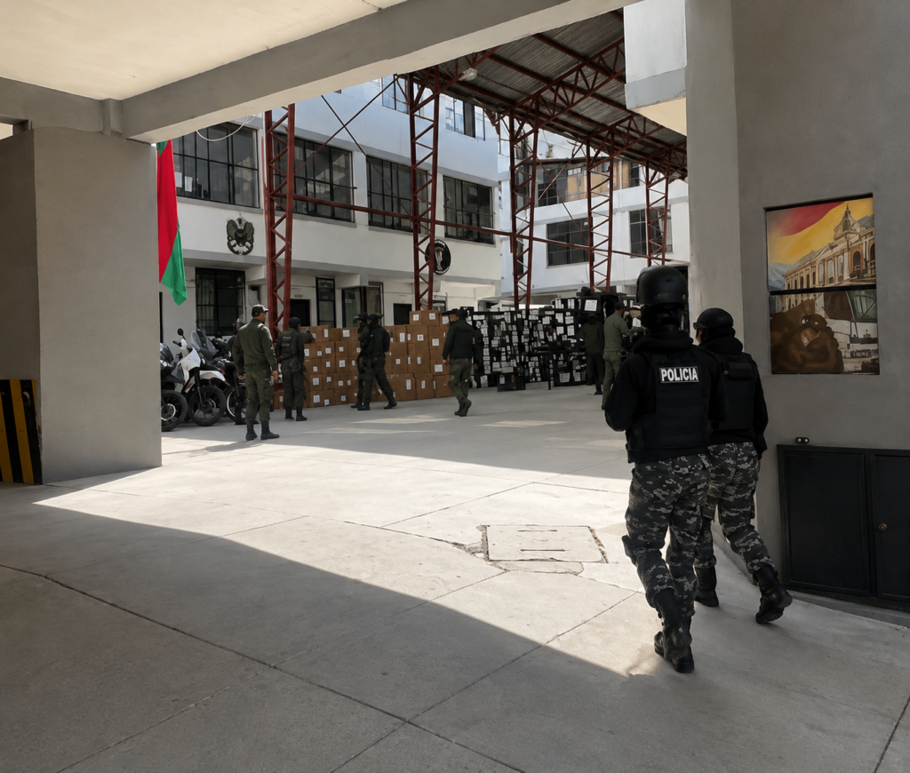 La Policía de La Paz recibe material antidisturbios; se menciona posible donación de EE.UU.