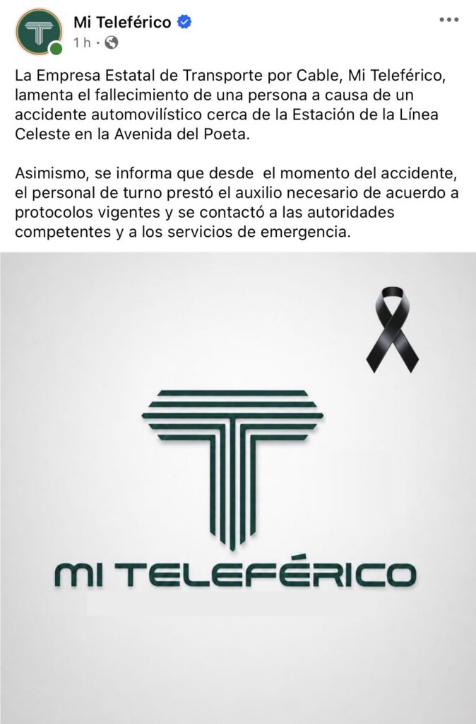 Mi Teleférico expresa su pesar por un trágico accidente en La Paz