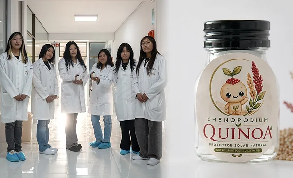 Estudiantes de Unifranz crean un protector solar a partir de cáscaras de quinua