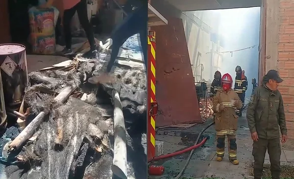 Fuego devastador en fábrica de papel en El Alto deja a una mujer herida