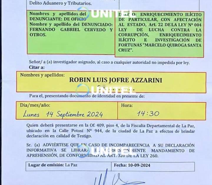 Robin Jofre será citado como testigo en el caso Cerimedo