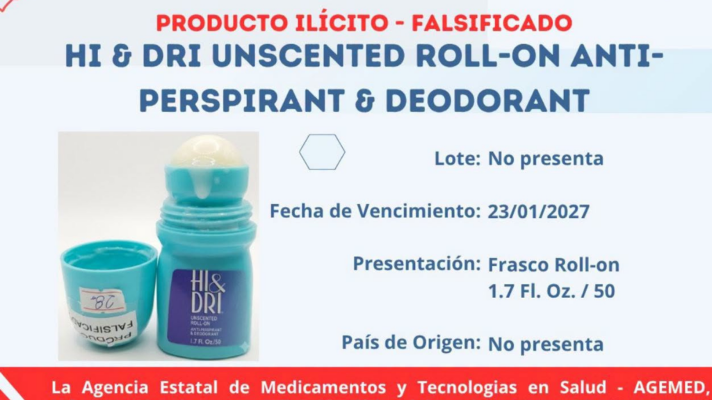Sedes La Paz advierte sobre desodorante falsificado en el mercado