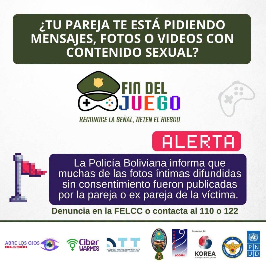 Policía Boliviana lanza campaña "Fin del Juego" contra la violencia digital