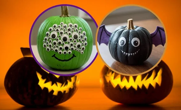 Decoración creativa y segura de calabazas para Halloween en familia