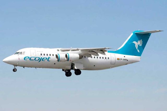 Ecojet programará su primer vuelo a Potosí el 10 de noviembre